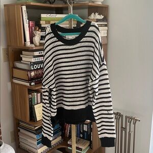 Black and White Striped Sweater